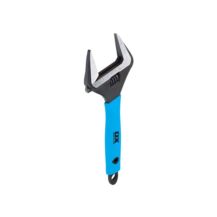 Ox Professional Adjustable Wrench Extra Wide Jaw 12"